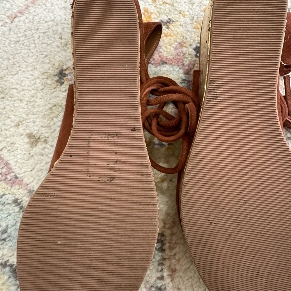 Brown Suede Lace-Up Women's Sandals - Picture 5 of 5